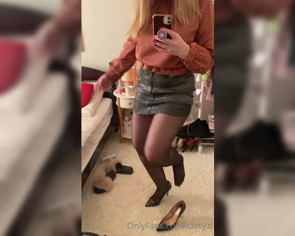 Carty aka Cartyti OnlyFans - Sexy skirt with glam black tights and cute blouse Gorgeous look