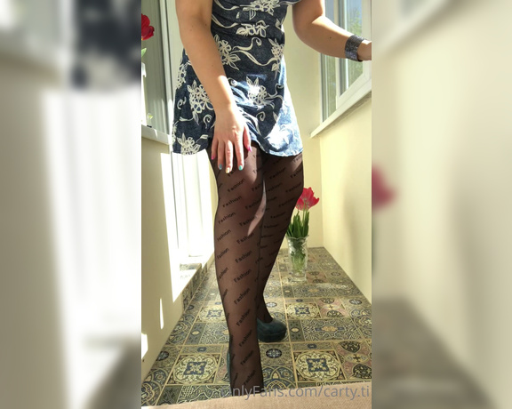 Carty aka Cartyti OnlyFans - Mmmmm new outfit sexy dress pantyhose and heels hot