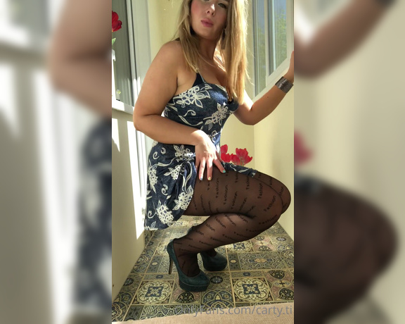 Carty aka Cartyti OnlyFans - Mmmmm new outfit sexy dress pantyhose and heels hot