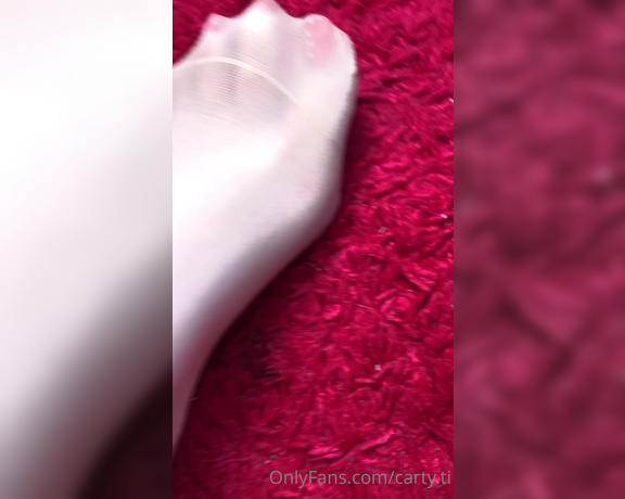 Carty aka Cartyti OnlyFans - Nylons socks red pedicure red light heels sexy toes sexy feet legs tease