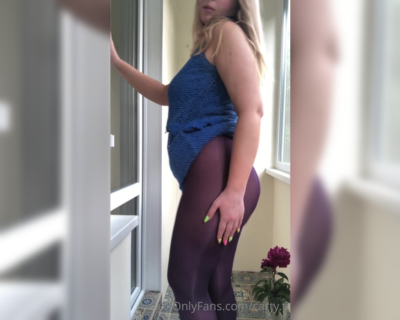 Carty aka Cartyti OnlyFans - Hot outfit with colour pantyhose dress and heels