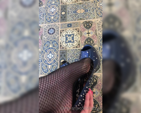 Carty aka Cartyti OnlyFans - Crossed legs in fishnet pantyhose and heels