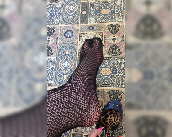 Carty aka Cartyti OnlyFans - Crossed legs in fishnet pantyhose and heels