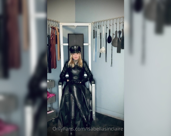 Isabella Sinclaire aka Isabellasinclaire OnlyFans - Quarantine series March 17, 2020 for a little custom heavy leather fetish training clip