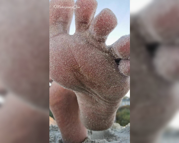 MahoganyQen aka Mahoganyqen OnlyFans - My feet so dirty, cum lick Off all the sand NOW!