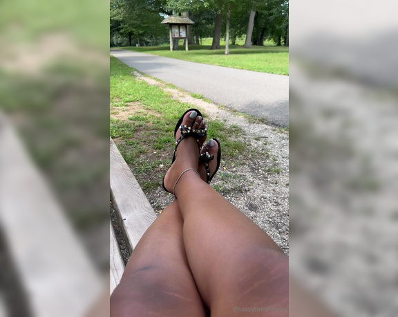 Sassy Toes aka Sassytoesforyou Onlyfans - You see these feet up at the park how many times are you going to walk past me