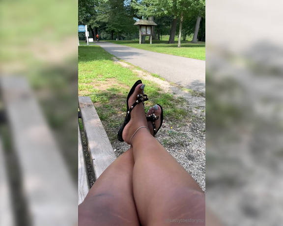 Sassy Toes aka Sassytoesforyou Onlyfans - You see these feet up at the park how many times are you going to walk past me