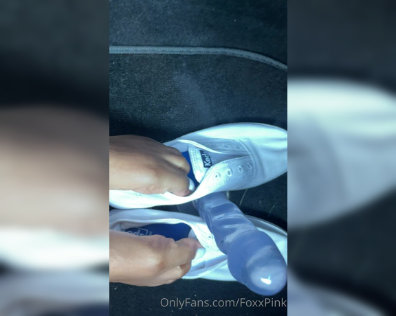 Pink Foxx aka Foxxpink OnlyFans - When you are in a long car ride & have footjob scenes coming soon, you practice in the car & film 1