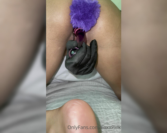 Pink Foxx aka Foxxpink OnlyFans - Using my glass dildo while having my bunny plug in my ass 1
