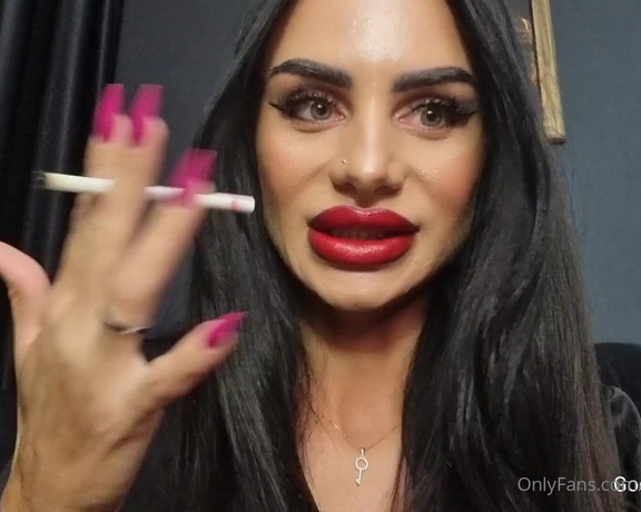 Goddess Ambra aka Goddessambra OnlyFans - FREE VIDEO #lipstick #LipsFetish #RedLipstick #spit #smoking #humiliation