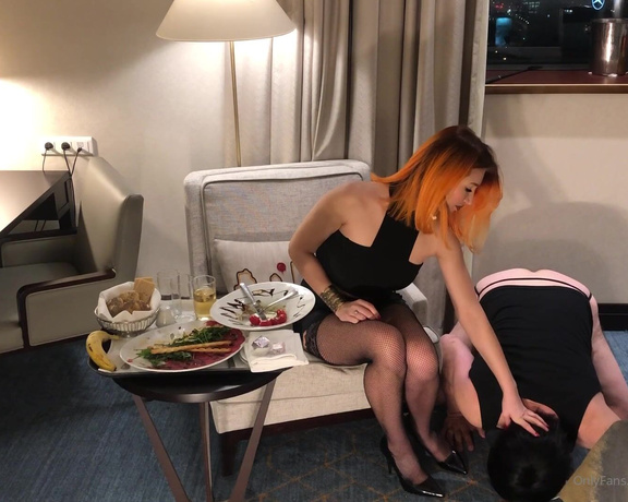 Dark Fairy aka Dark_fairy OnlyFans - I had a hard day at the office in my high heels & fishnet and needed some break for lunch this