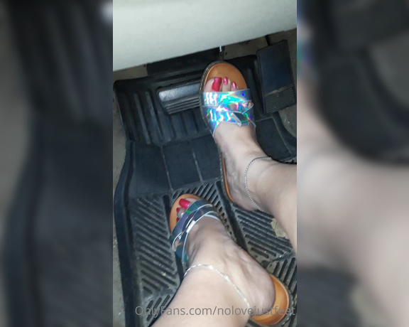 Nolove JustFeet aka Nolovejustfeet OnlyFans - Im loving these new sandals And the cherry red toes really poppin, so lets go for a ride and get