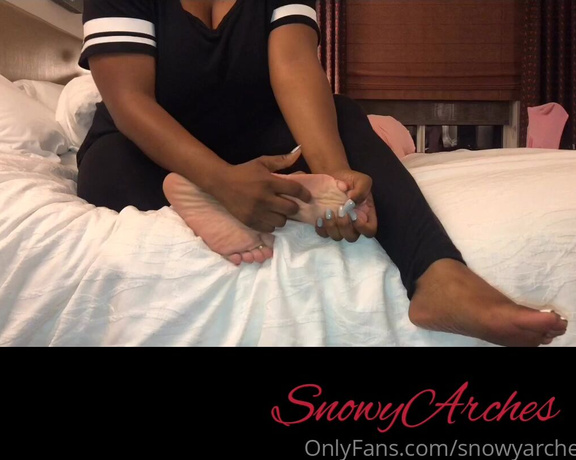 SnowyArches aka Snowyarches OnlyFans - This is a throwback video with my short toenails, and I am with @ticklishinbaltimore She got me goo