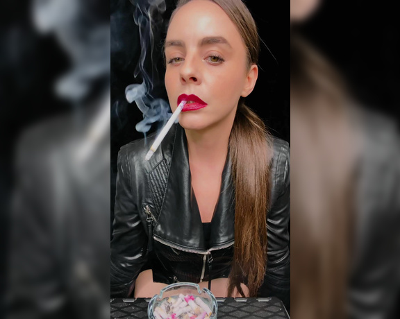 ManyVids - Dani Lynn - Smoking in Leather Jacket and Tight Dress