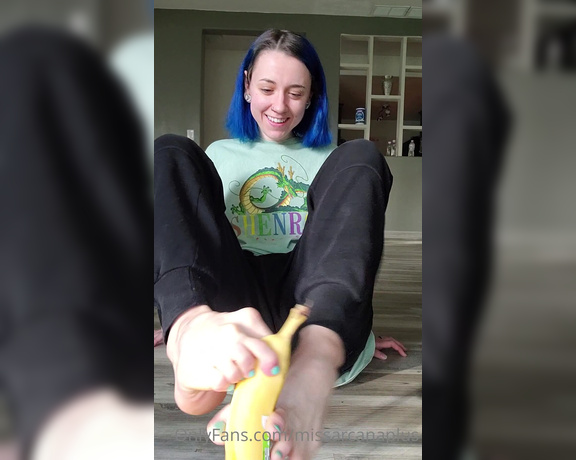 MissArcanaPlus aka Missarcanaplus OnlyFans - Have you ever wondered if I could peel a banana with just my toes Welllllll this video will probably