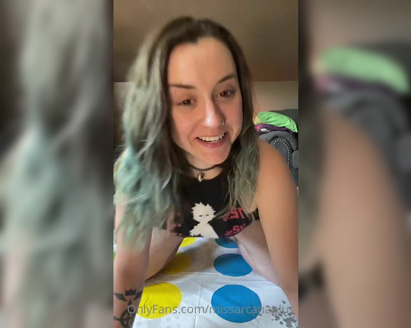 MissArcanaPlus aka Missarcanaplus OnlyFans - This afternoon on tiktok my workout was playing twister with the colors called by people during the