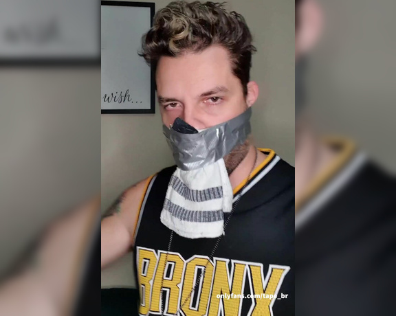 Tonny aka Tape_br OnlyFans - Clear Tape Gag + Socks + Duct Tape + Blindfolded with Bandana