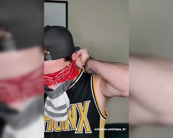 Tonny aka Tape_br OnlyFans - Clear Tape Gag + Socks + Duct Tape + Blindfolded with Bandana