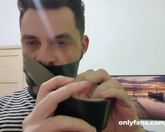 Tonny aka Tape_br OnlyFans - Black Tape Gag + Sniffing Socks