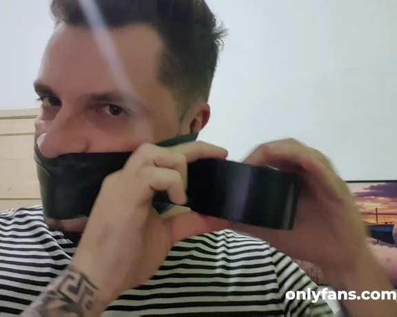 Tonny aka Tape_br OnlyFans - Black Tape Gag + Sniffing Socks