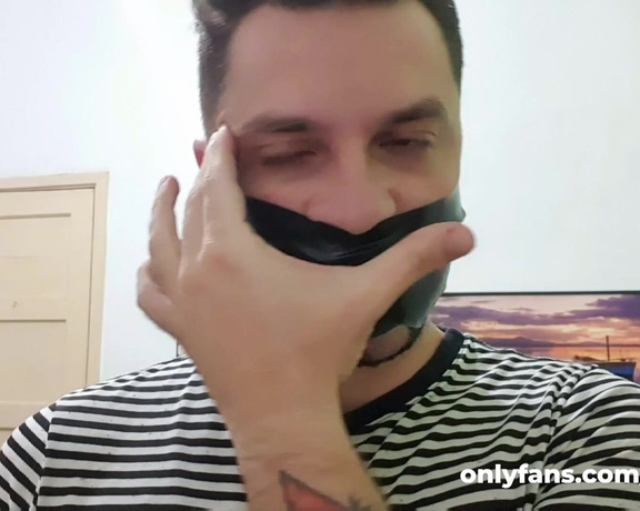 Tonny aka Tape_br OnlyFans - Black Tape Gag + Sniffing Socks