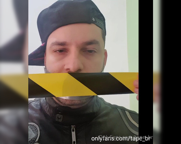 Tonny aka Tape_br OnlyFans - Yellow Caution Tape + Duct Tape + Self Gag