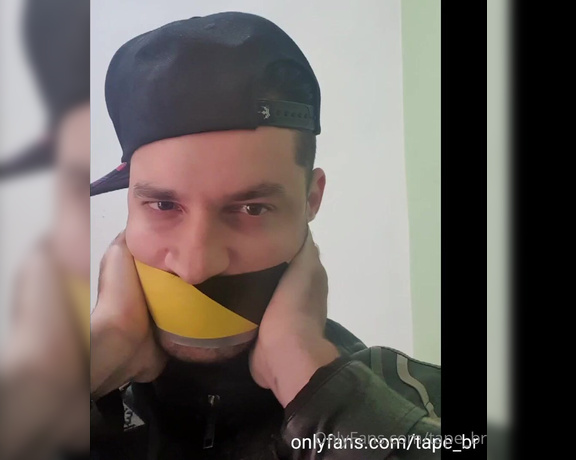 Tonny aka Tape_br OnlyFans - Yellow Caution Tape + Duct Tape + Self Gag