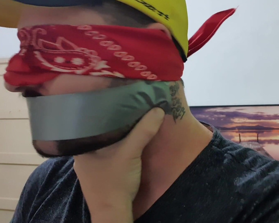 Tonny aka Tape_br OnlyFans - Blindfolded with Bandana + Duct Tape Self Gagged