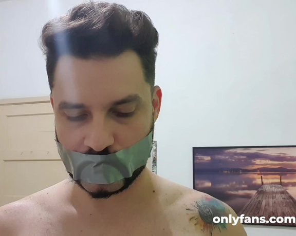 Tonny aka Tape_br OnlyFans - Self gagged with Duct Tape!