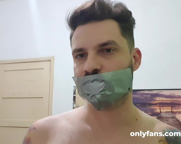 Tonny aka Tape_br OnlyFans - Self gagged with Duct Tape!