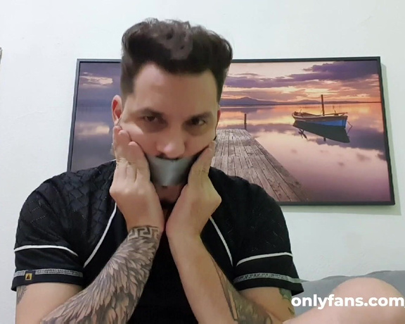 Tonny aka Tape_br OnlyFans - Self Gagged with Socks + Duct Tape + Mask + More Tape and Blindfold with a Bandana!