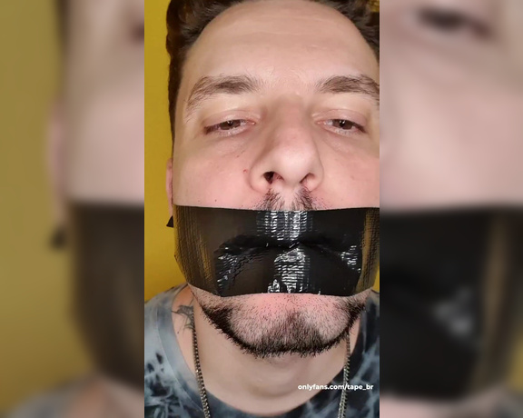 Tonny aka Tape_br OnlyFans - Custom video Self gagged with Black Duct Tape, Mask, Bandana and more tape