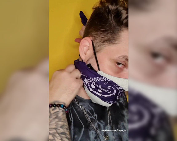 Tonny aka Tape_br OnlyFans - Custom video Self gagged with Black Duct Tape, Mask, Bandana and more tape