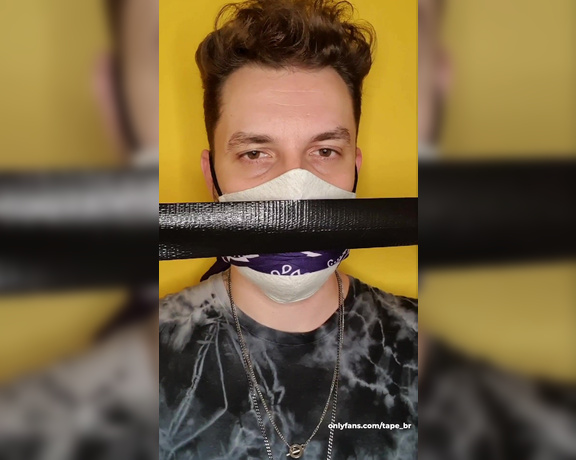 Tonny aka Tape_br OnlyFans - Custom video Self gagged with Black Duct Tape, Mask, Bandana and more tape