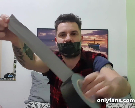 Tonny aka Tape_br OnlyFans - Custom video Self Gag + Black Duct Tape + Tape Noise