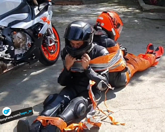 Tonny aka Tape_br OnlyFans - Biker Boys  Episode 1  Part 2 Tonny was taped up back to back with other biker! @tiedmanbrasil