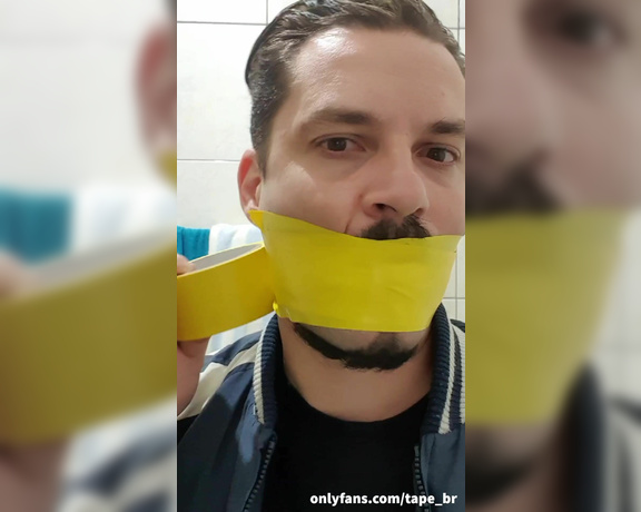 Tonny aka Tape_br OnlyFans - Custom video for a fan Combing my wet hair + Self Tape Gagged with Yellow Tape!