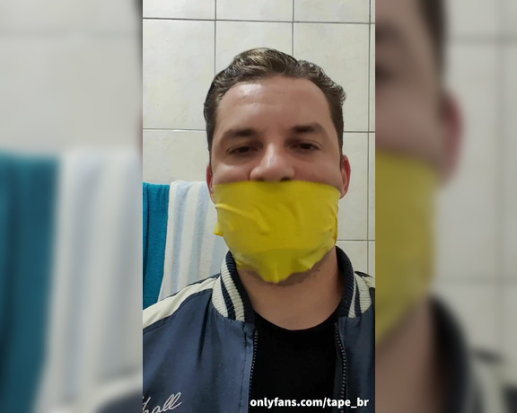 Tonny aka Tape_br OnlyFans - Custom video for a fan Combing my wet hair + Self Tape Gagged with Yellow Tape!