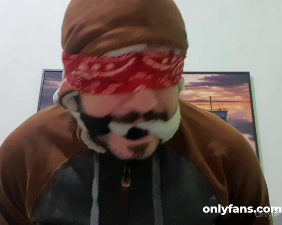 Tonny aka Tape_br OnlyFans - Custom video My favorite hoodie Sock Gagged Blindfold with a Bandana