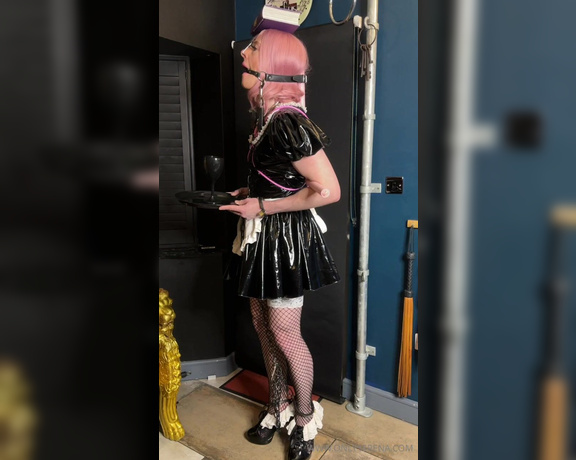 Gynarchy Goddess aka Gynarchygoddess OnlyFans - Some maid training for Cindi yesterday Increasing amounts of bondage to maintain her posture whilst