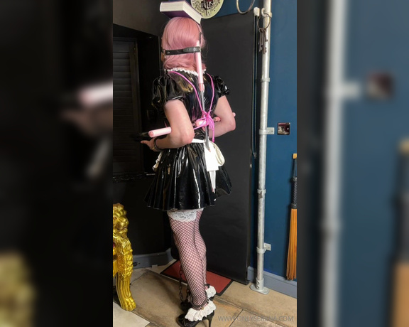 Gynarchy Goddess aka Gynarchygoddess OnlyFans - Some maid training for Cindi yesterday Increasing amounts of bondage to maintain her posture whilst
