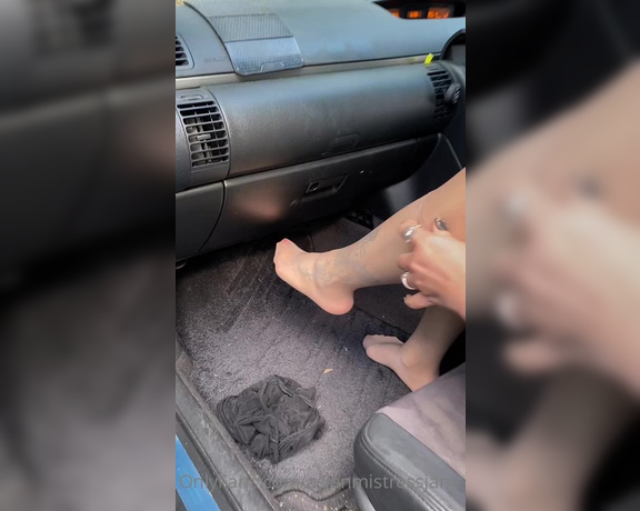 Asian Mistress Jane aka Asianmistressjane OnlyFans - Mistress changes stockings in car Who likes that