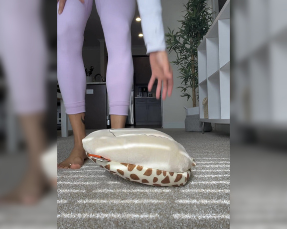 Goddess Coco aka Cocobonsolez OnlyFans - Imagine youre this stuffed giraffe plushy and Im stepping all over your face My toes curling an 3