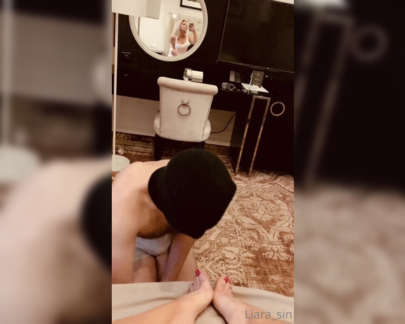 Liara Sin aka Liara_sin OnlyFans - My slave had the honor of taking care of my feet after training