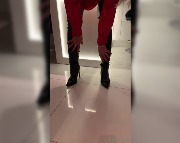 Liara Sin aka Liara_sin OnlyFans - Its your lucky day Divine me, red dress, long black leather shoes and your tongue