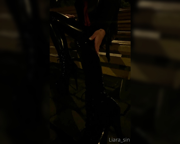 Liara Sin aka Liara_sin OnlyFans - Do you remember my walk in latex leggings and those sexy shoes in the old town  The walk was a bit longer though  SWIPE