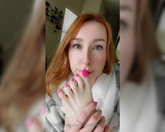 Goddess Lindsay aka Goddesslindsay OnlyFans - A neon pink pedicure with sparkly tips for Valentines Day What do ya think 1