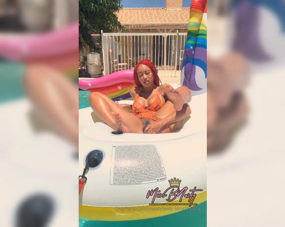 Miss B. Nasty aka Missbnasty OnlyFans - Me + My Grandmother’s Pool + this giant inflatable Unicorn =s my grandmother’s neighbors finding