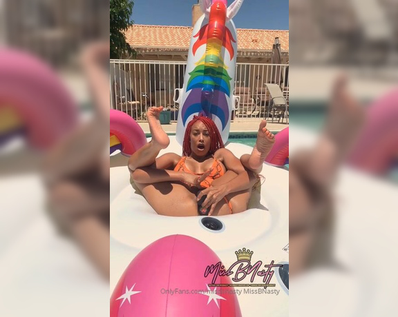 Miss B. Nasty aka Missbnasty OnlyFans - Me + My Grandmother’s Pool + this giant inflatable Unicorn =s my grandmother’s neighbors finding