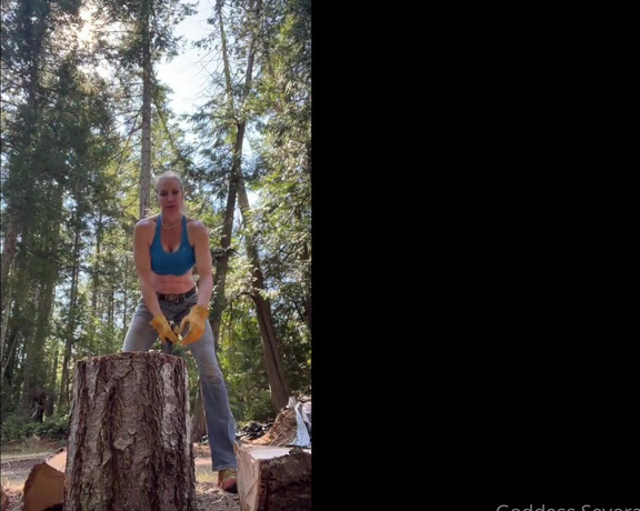 Goddess Severa aka Goddesssevera OnlyFans - A little compilation of My wood splitting